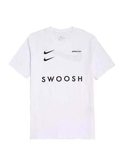 Nike Nike Sportswear Swoosh Chest Sports Round Neck Short Sleeve White DH0030-100