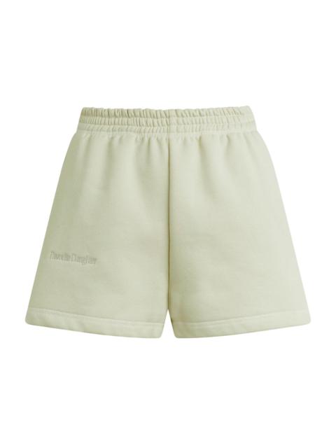 Favorite Daughter Women's The Embroidered Logo Sweat Shorts - Light Sage
