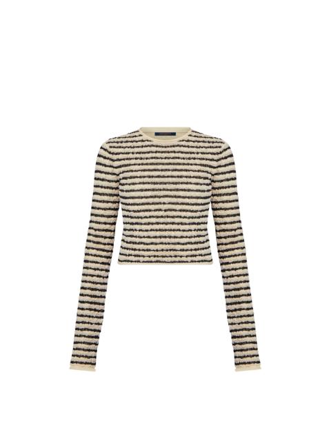 Louis Vuitton Crinkle Knit Striped Long-Sleeve Top