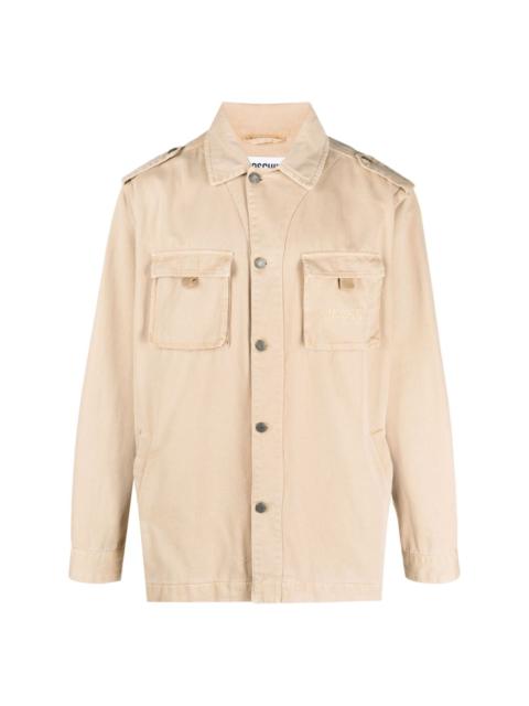 cargo pocket cotton shirt jacket