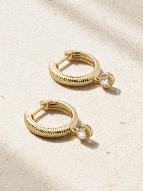 STONE AND STRAND Cyndi 14-karat Gold Diamond Hoop Earrings