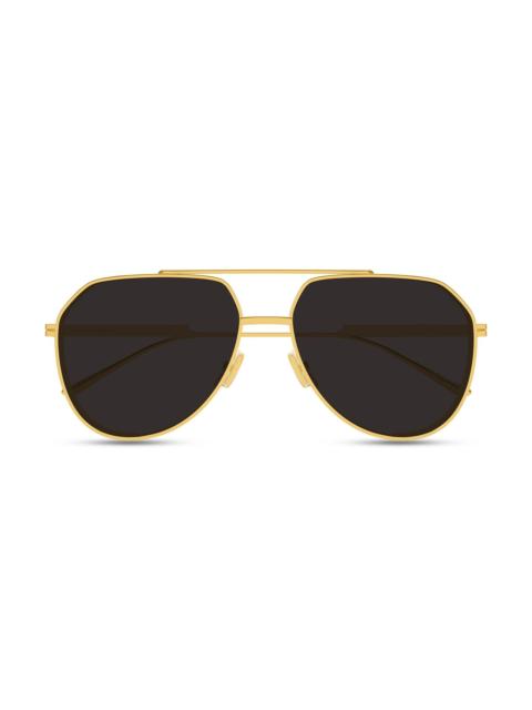 Bottega Veneta Men's Light Ribbon 60MM Pilot Metal Sunglasses - Gold Black