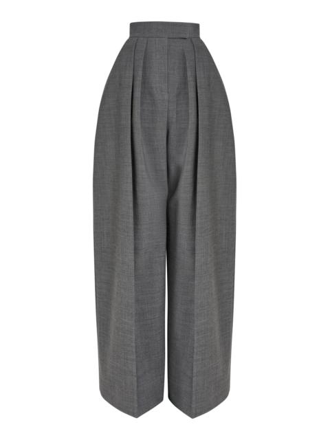 A.W.A.K.E. MODE Wool-Blend Rounded Tailored Trousers grey