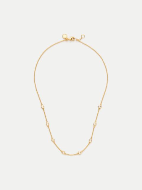 J.CREW 18k gold vermeil cubic zirconia station necklace