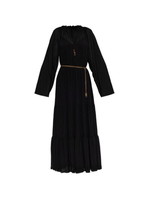 MICHAEL KORS belted tiered maxi dress
