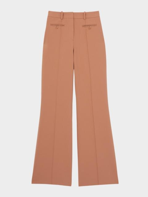REISS Abbey Pintuck Flare-Leg Trousers