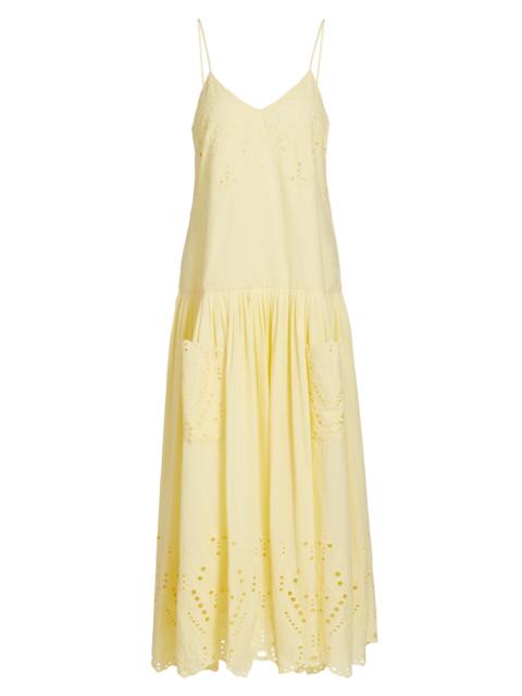 HUNTER BELL Women's Martin Eyelet Cotton Maxi Dress - Butter Yellow