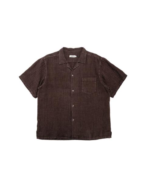 Bather Espresso Linen Camp Shirt