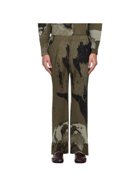 ISSEY MIYAKE Brown Painted Stone Trousers