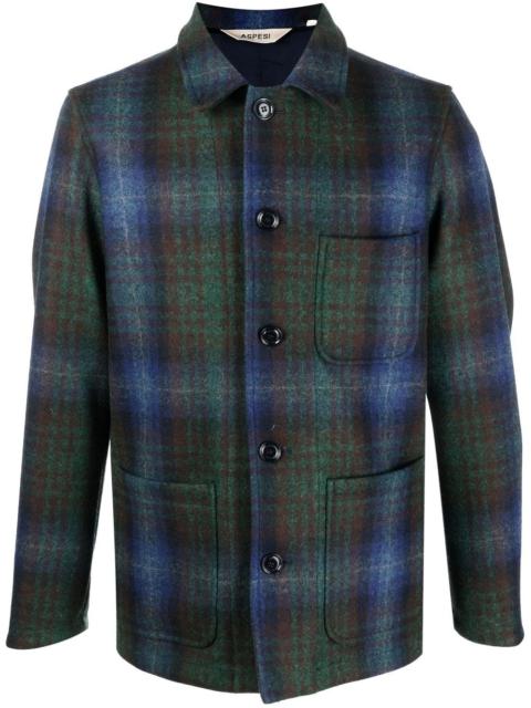 Aspesi plaid virgin-wool shirt jacket