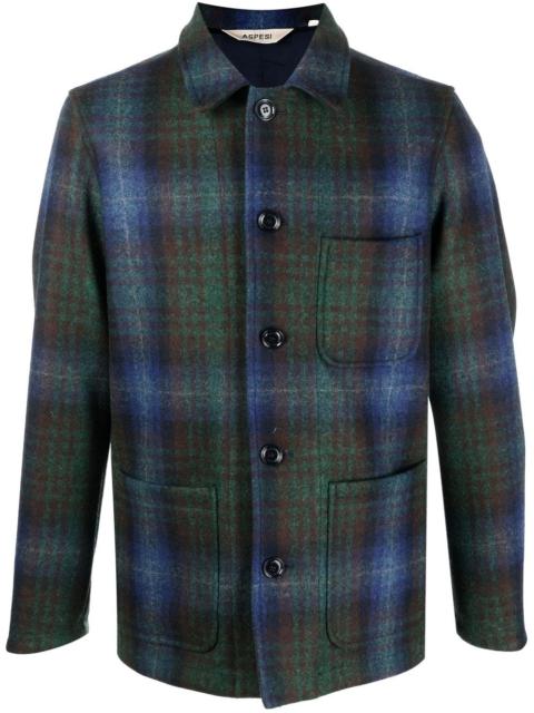 plaid virgin-wool shirt jacket