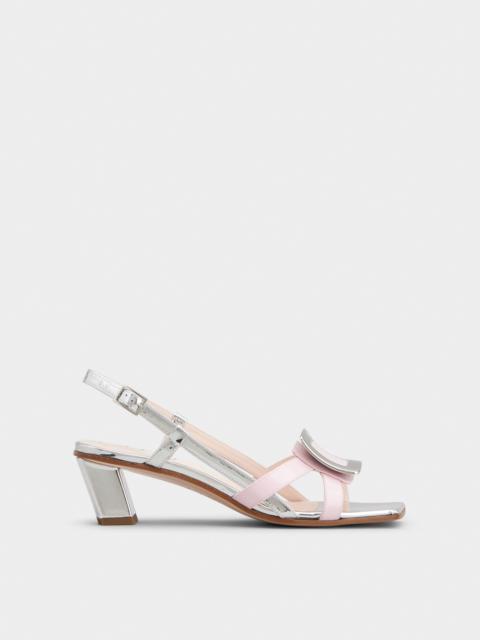 Roger Vivier Belle Vivier Metal Buckle Sandals in Patent Leather