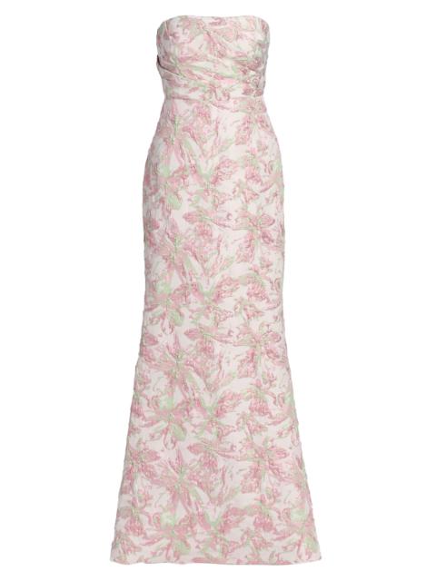 BADGLEY MISCHKA Women's Floral Jacquard Gown - Pink Multi