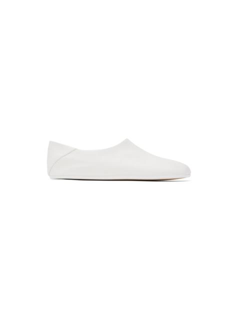 White Ballet Shoe Slip-On Loafers