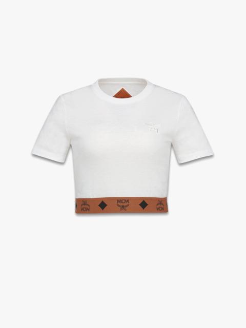MCM Monogram Cropped T-Shirt in Organic Cotton