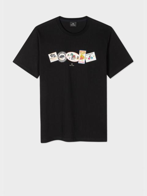 Paul Smith Black 'PS' Badges Row T-Shirt