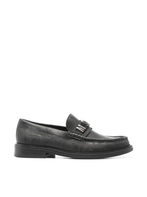 Moschino LOGO-LETTERING LOAFERS