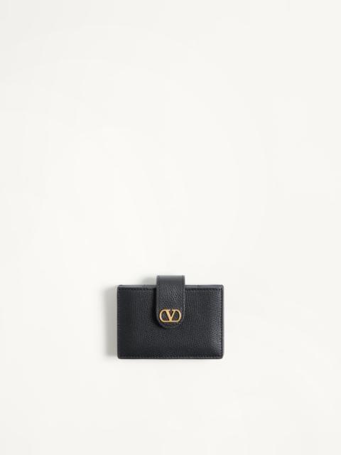 Valentino VALENTINO GARAVANI VLOGO SIGNATURE CARDHOLDER IN GRAINY CALFSKIN