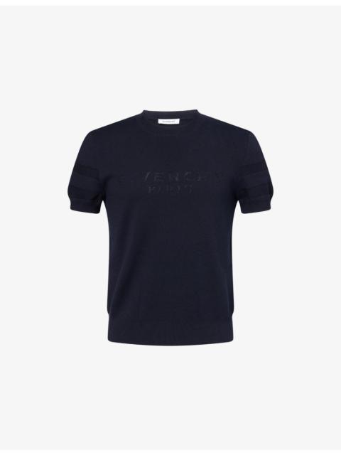Givenchy Logo-Pattern Short-Sleeve Knitted Jumper