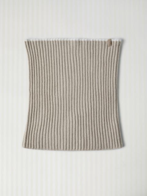 Brunello Cucinelli Cashmere rib knit neck warmer with monili