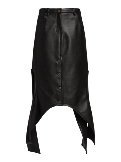 courrèges Reverse Leather Midi Skirt black