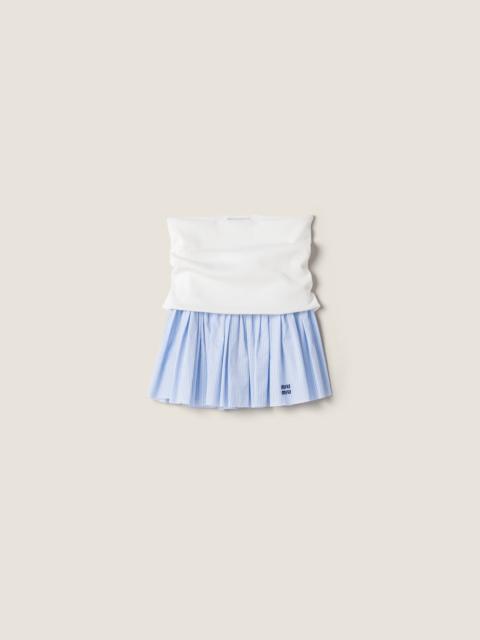 Miu Miu Jersey and poplin miniskirt