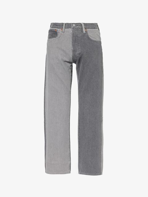 Levi's 501 straight-leg mid-rise stretch-denim jeans