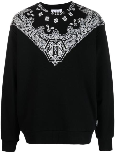 PHILIPP PLEIN bandana-print crew-neck sweatshirt