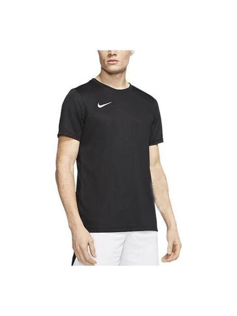 Nike Men's Nike Dri-FIT Logo Printing Round Neck Pullover Short Sleeve Us Edition Black T-Shirt BV6708-01