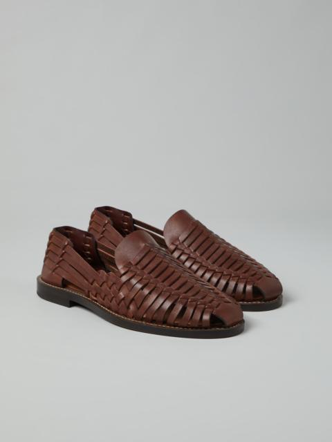 Woven calfskin sandals