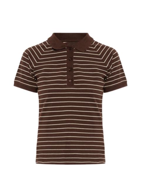 SAMSØE SAMSØE Samia striped buttoned polo top