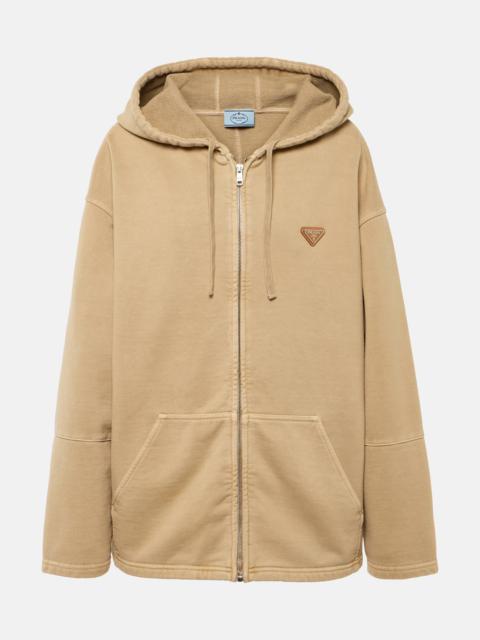 Prada Oversized cotton zip-up hoodie