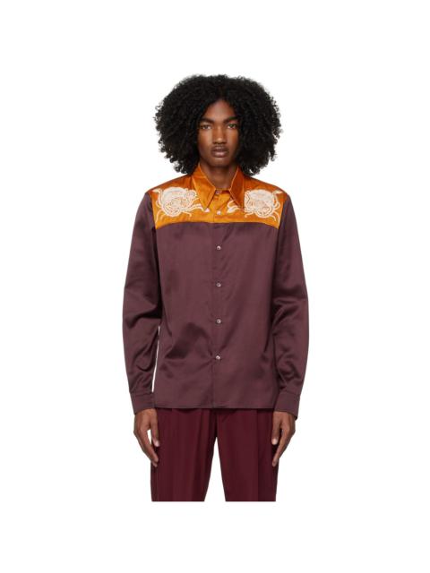 Dries Van Noten Purple & Orange Embroidered Shirt