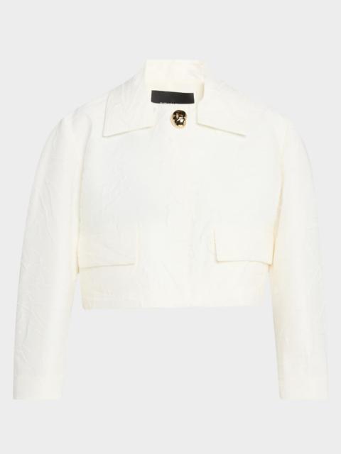 FABIANA FILIPPI Cropped Crinkled Wool Jacquard Jacket