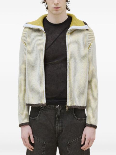 ECKHAUS LATTA ribbed-knit zip-up cardigan