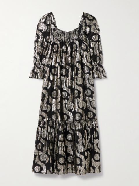 ALIX OF BOHEMIA Lilium Cotton And Lurex-blend Midi Dress