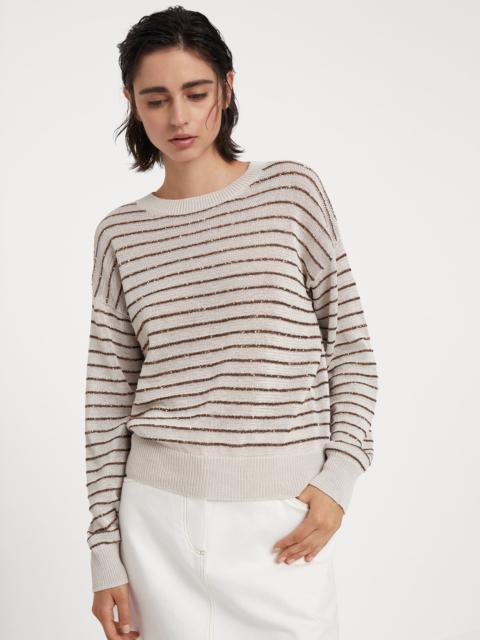 Brunello Cucinelli Cotton dazzling stripes sweater