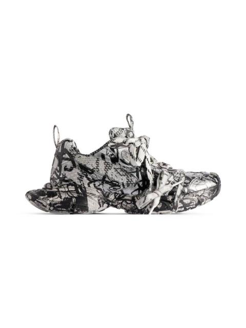 BALENCIAGA Men's 3xl Extreme Graffiti Sneaker  in White/black