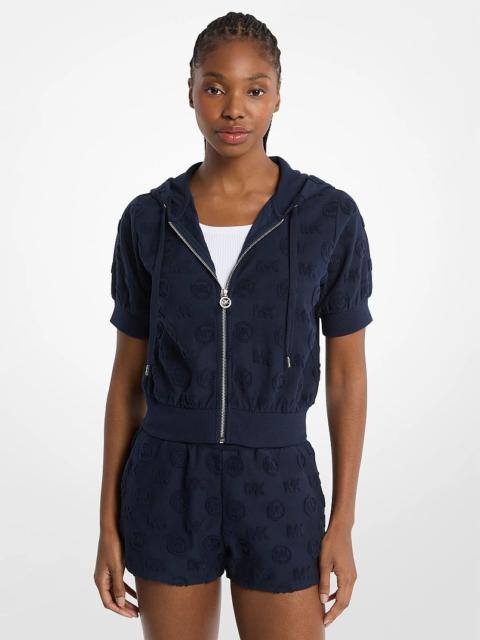 MICHAEL KORS Logo Jacquard Terry Short-Sleeve Jacket