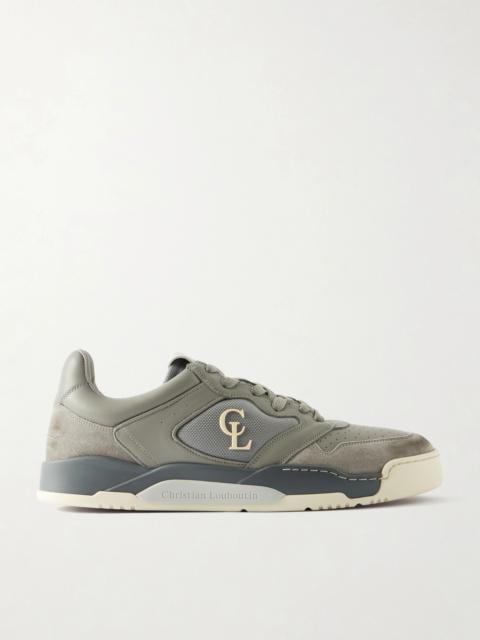 Christian Louboutin Bsktball 1 Suede and Mesh-Trimmed Leather Sneakers