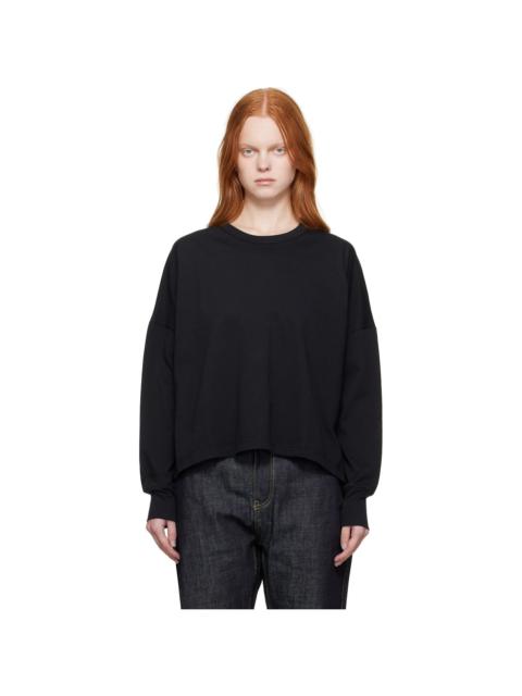 Tシャツ・カットソー STUDIO NICHOLSON LONG SLEEVE SHIRT Studio Nicholson Black Loop Long Sleeve T-Shirt | REVERSIBLE