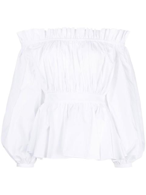 Alexander McQueen off-shoulder cotton blouse