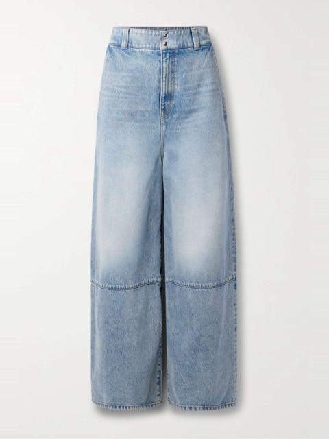KHAITE Isla paneled high-rise wide-leg jeans