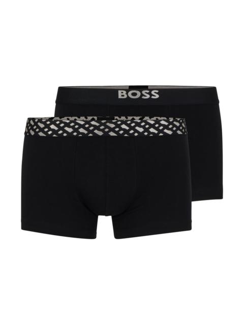BOSS TWO-PACK OF STRETCH-COTTON TRUNKS WITH METALLIC BRANDING