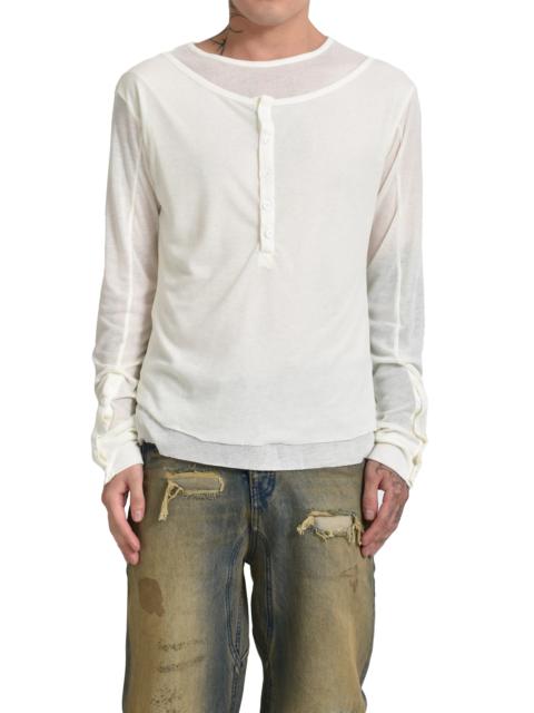 トップス No Faith Studios 24ss COTTON LONGSLEEVE DOUBLE-LAYERED ORGANIC COTTON LONGSLEEVE WHITE – NO/FAITH