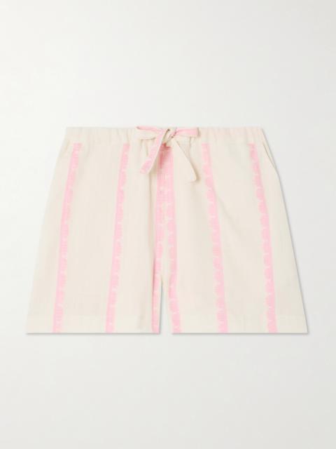 lemlem Safia Striped Cotton Shorts