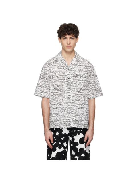 Marni White Pencil Logo Shirt