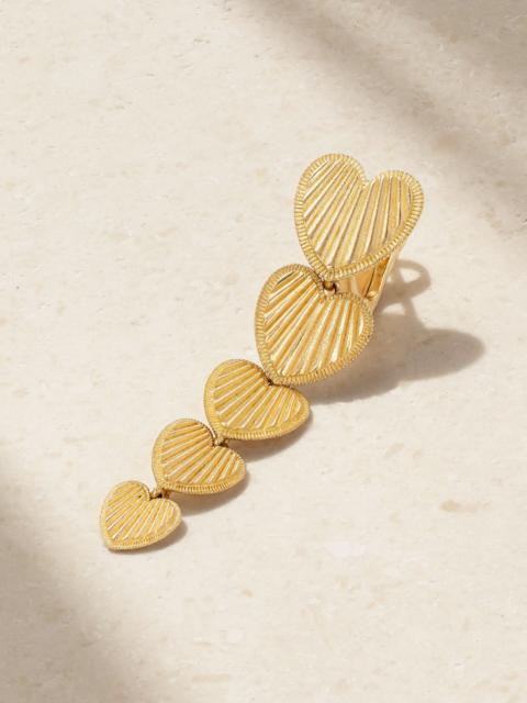 FOUNDRAE Graduated Heart Token 18-karat gold single earring Gold