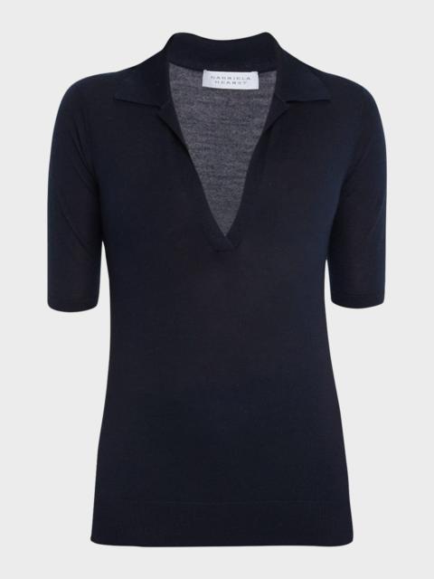GABRIELA HEARST Frank Cashmere Polo Top