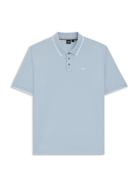 BOSS COTTON-PIQUÉ POLO SHIRT WITH CONTRAST LOGO